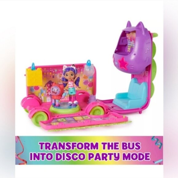 Party Bus Toy Gabby's Dollhouse Kids DJ Catnip Fun - Picture 7 of 11